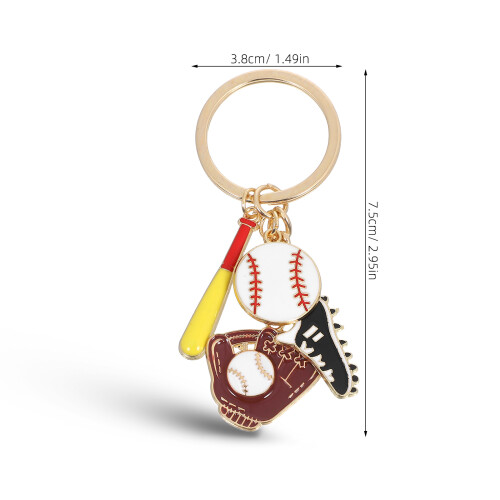 mini bastão beisebol metálica com e chaveiro para 2