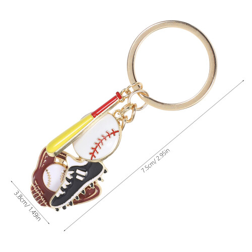 mini bastão beisebol metálica com e chaveiro para 1