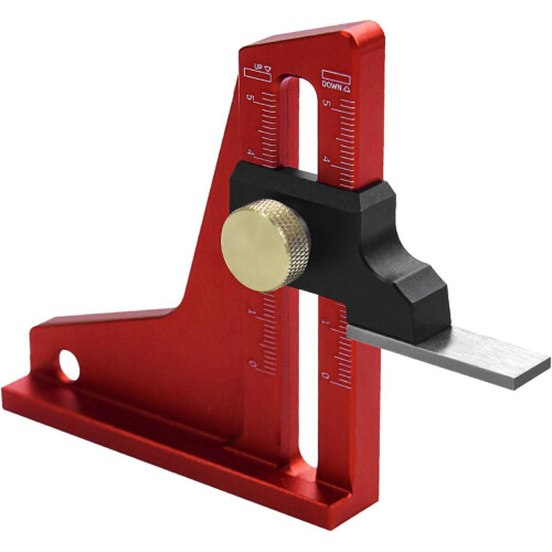 Depth Measuring Tool Handheld Aluminum Depth Meter With Double Scale Rule For Woodworking Project 2
