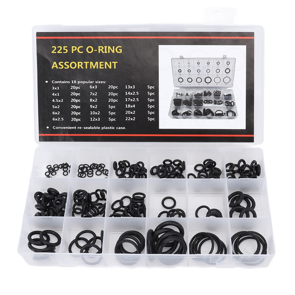 225Pcs O Ring Assortment Impa813072 Rubber O Rings 8320539349398
