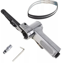 Air Belt Sander Pneumatic 3/8-Inch Belt Grinder Handheld Polishing Tool With 3 Belts 60/80/100 Grit For Metal & Plastic