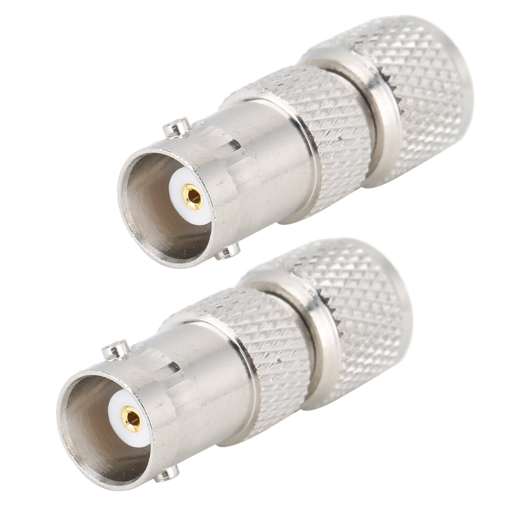 2 Pcs Bnc Female To Mini Uhf Coaxial Adapter Nickel Plated Brass 4631349698908
