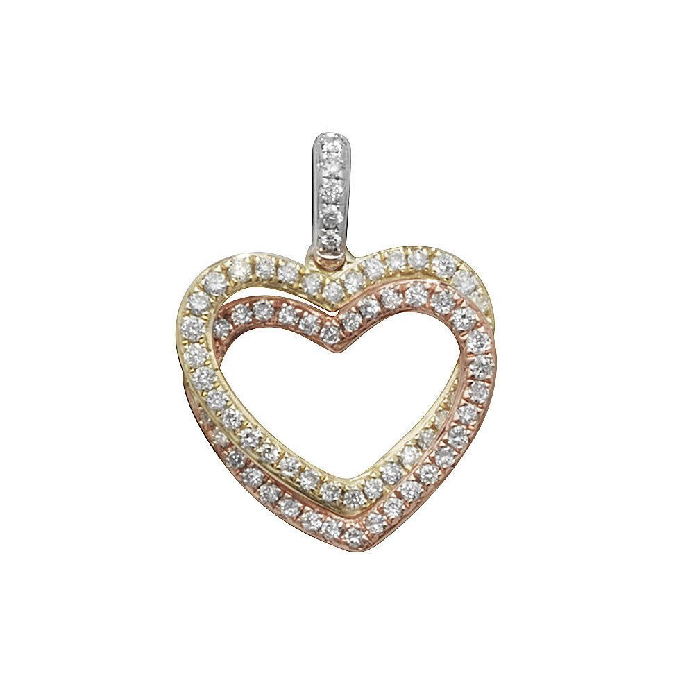 (16") Real Diamond Heart Pendant 9ct Three Colour Gold White or Yellow Gold Chain-image-OPC-PKH6K5J-NEW