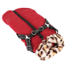 Warmer Hundemantel XL Reflektierend Winddicht Hundejacke Welpenweste Lila-Rot
