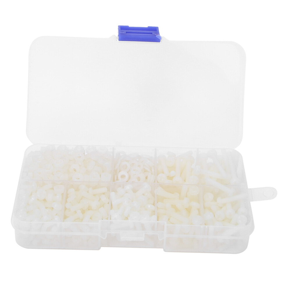 800pcs/box M3 Nylon Screw Nut Washer Combination