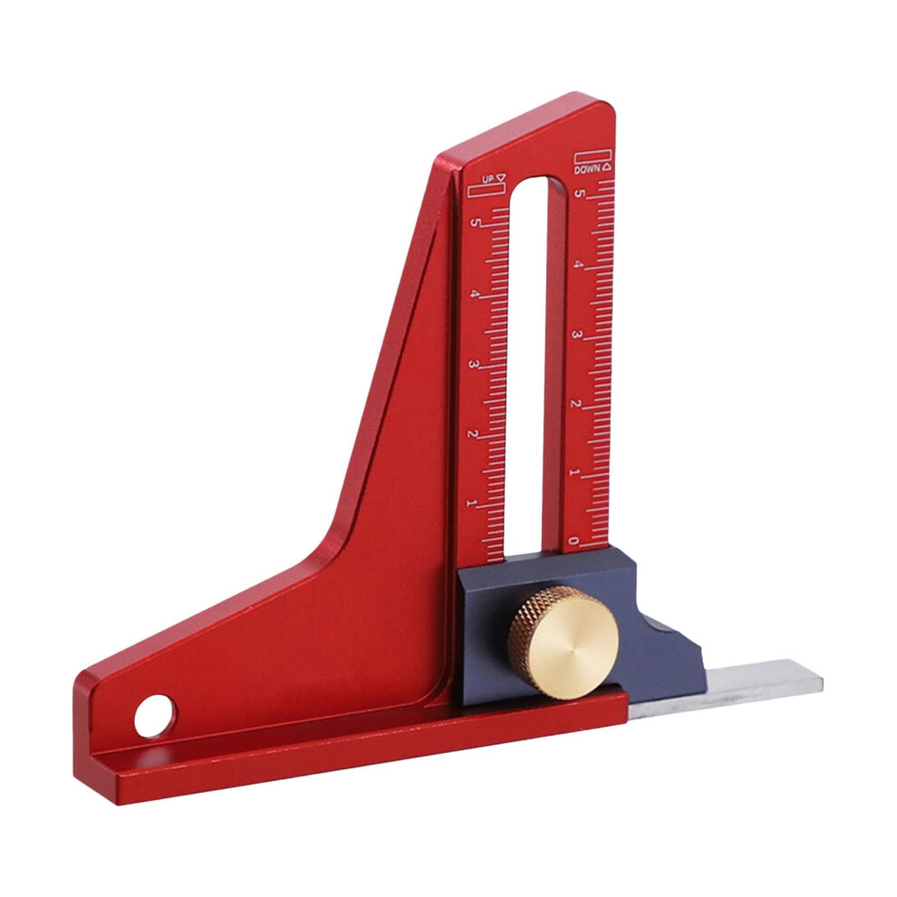 Circular Saw Depth Gauge, Table Saw Depth Measuring Ruler Magnetic Aluminum Alloy Height Gauge Woodworking Metric 0-5Mm 9016109882134