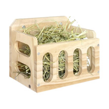 Hay Dispenser - Wooden Rabbit Hay Feeder For Rabbits And Guinea Pigs, Waste-Reducing Food Dispenser