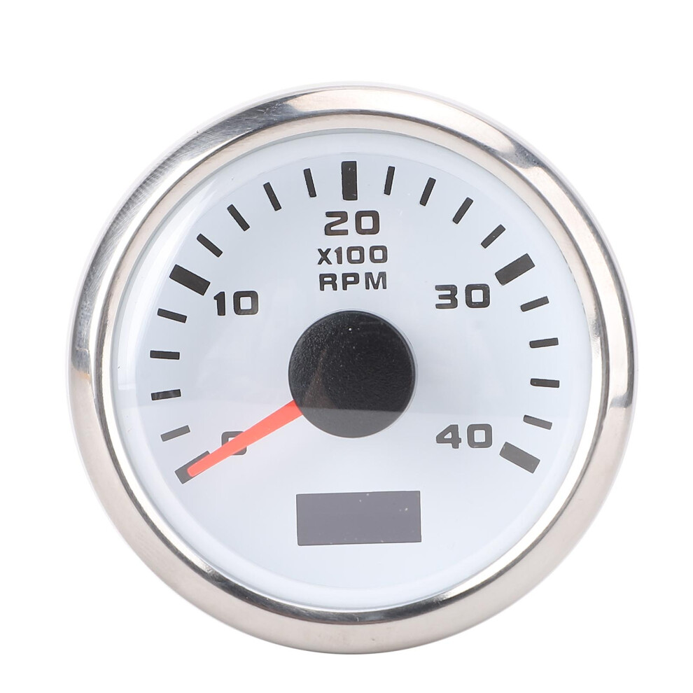 52Mm Engine 4000Rpm Tachometer Gauge With Hour White/Silver 8320539353890