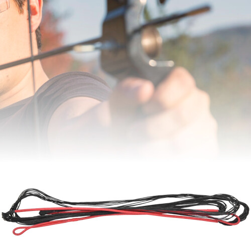 Nylon Bogenbogen- und Langbogen-Bogensehne, 12 Stränge, Schwarz-Rot, 147-178 cm
