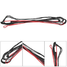 Nylon-Pfeilbogen-Bogenband für Recurve- und Langbogen — Schwarz Rot, 12 Stränge (147-178 cm)