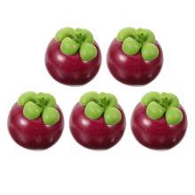 5Pcs Realistic Foam Mangosteens Purple Fake Fruit Party Decor