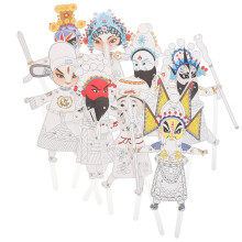 kit 16 peças fantoches chineses para pintura e aprendizado