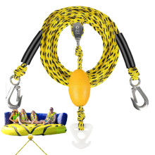 Water Ski Tow Harness Heavy-Duty Tubing Harness For Boat Control, 4-Rider Towable Connector, Beginners, Yellow