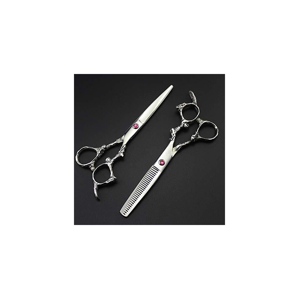 Professional 6 Inch Hair Cutting Scissors Set JP 440C Stainless Steel Barber Shears Dragon-Handle Precision Hairdressing