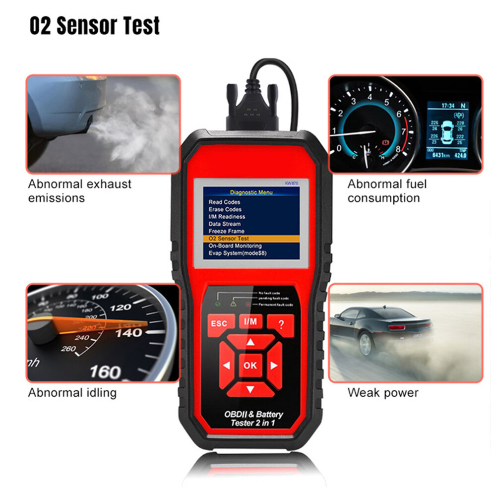 Konnwei Obdii Auto Diagnostic Code Scanner (Kw870) 8320539355177