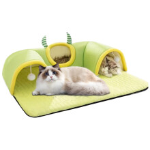 Pet Tunnel Large Cat Nest Bed Play Tunnel Breathable Small Animal Indoor Sleeping Enrichment Green M