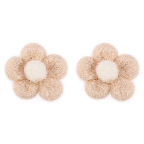 2 bolas floral, presilhas artesanais rosa 1