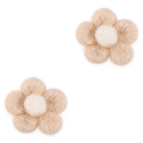 2 bolas floral, presilhas artesanais rosa 2