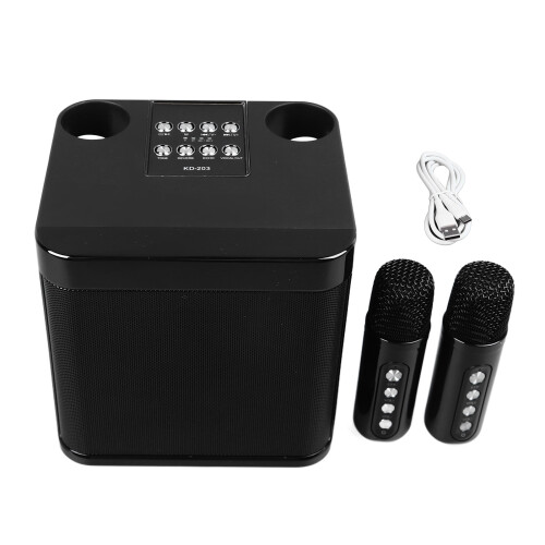 Wireless Karaoke Speakers Portable Bluetooth Machine with 2 Microphones Black 1