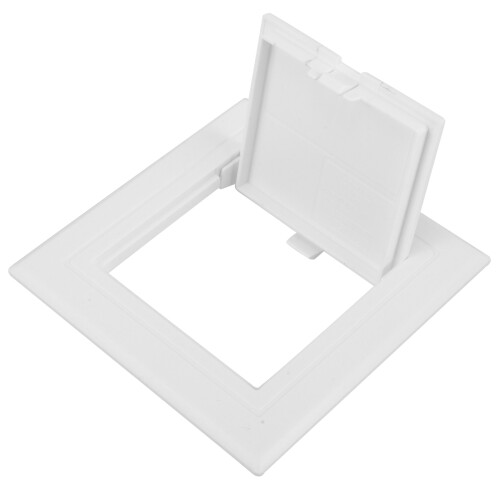 puerta de acceso plástica con clic, tapa abatible, interior