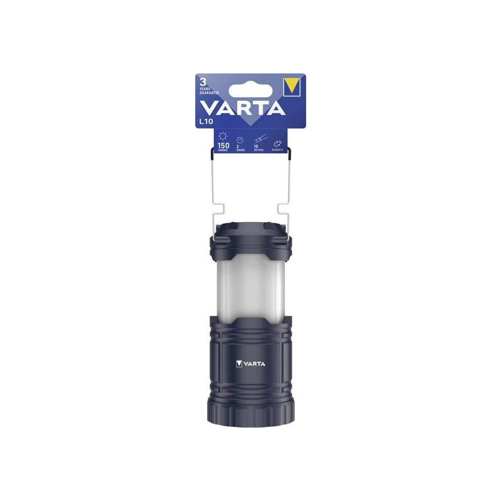 Varta 15673101111 Lantern L10 3Aa Without Batteries Camping Lantern 150 Lm 272 G Black
