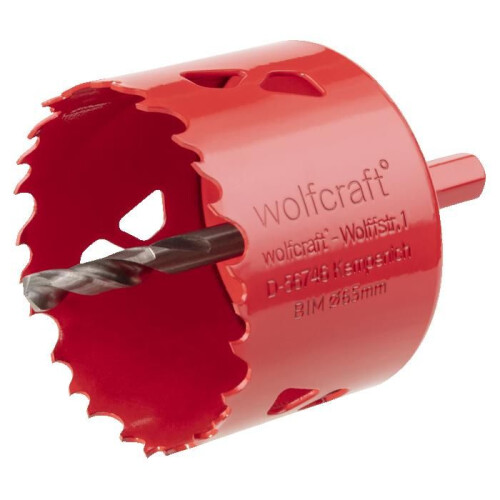 wolfcraft BiM Multi Material Hole Saw - Diameter 65 mm - Cutting depth 40 mm - Centering Drill - WOLFCRAFT
