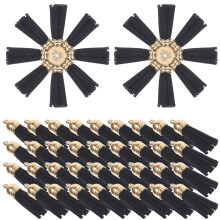 500Pièces Pompons Cuir Noir Pour DIY Porte-Clés Accessoires
