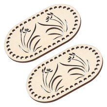 4Pcs Elliptical Wood Bag Base Khaki for DIY Crochet Knitting Bags