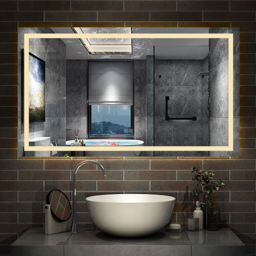 AICA (1000x600mm) LED Bathroom Mirror with Bluetooth Speaker Demister Pad 2