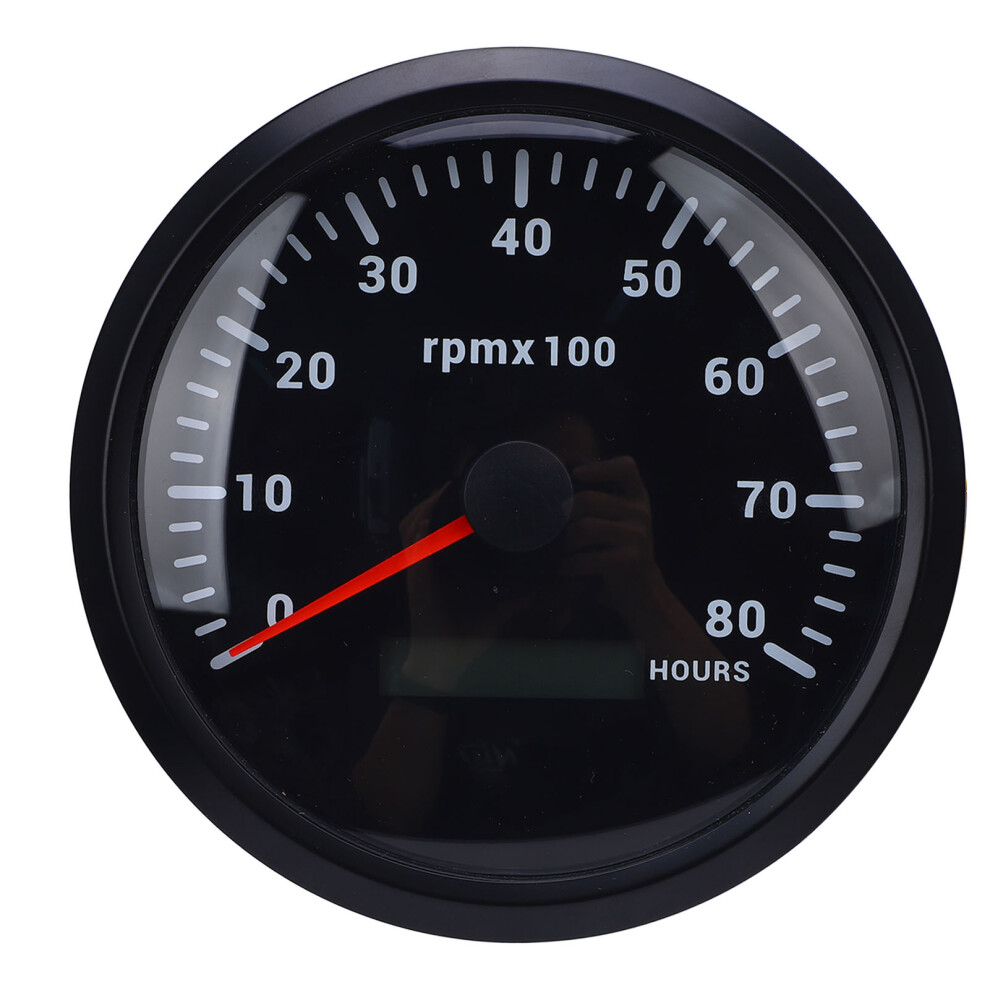 110Mm 4-3/8In Tachometer 7 Color Backlight Dc Black 8320539357386