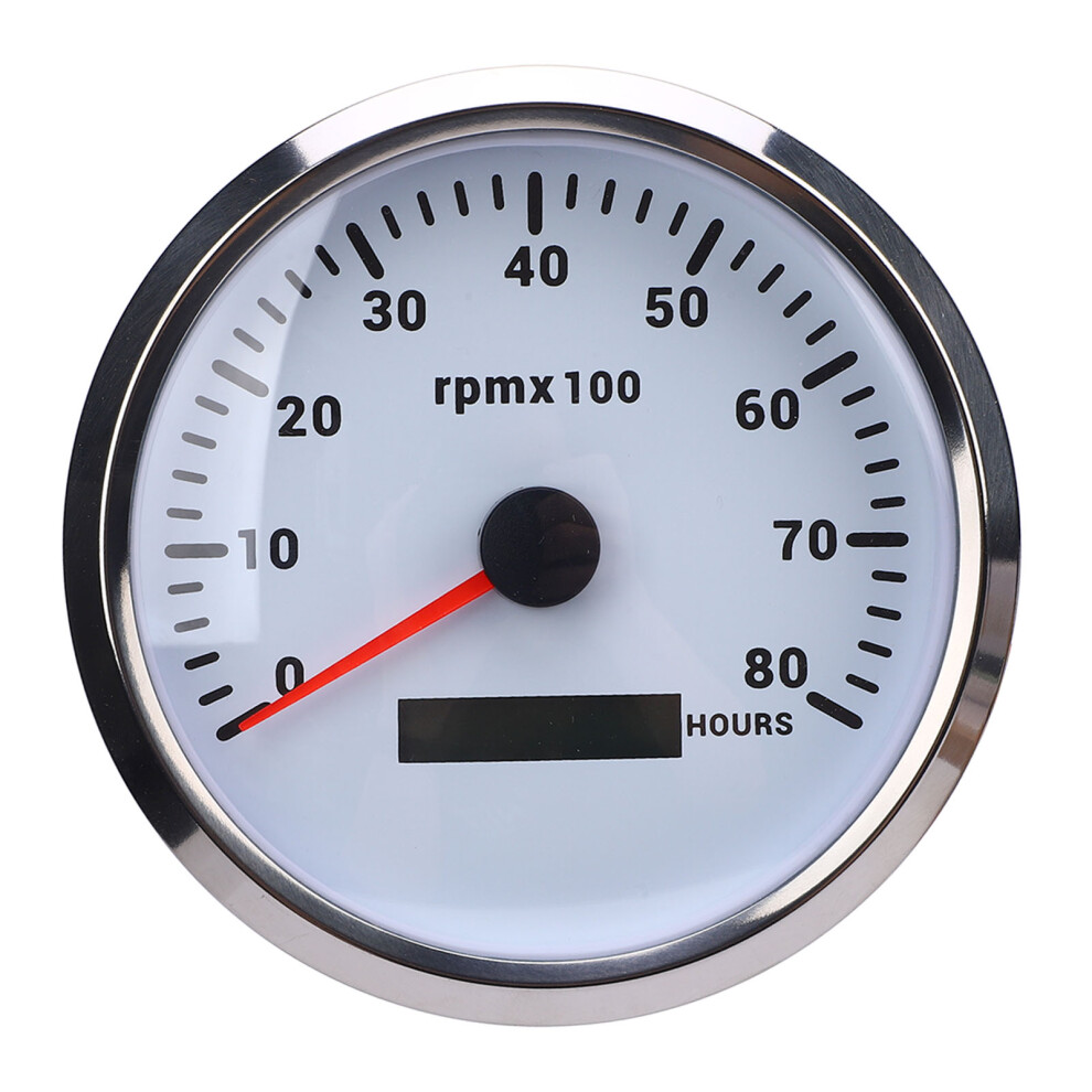 110Mm 4-3/8In Tachometer 7 Color Backlight Dc White/Silver 8320539357515