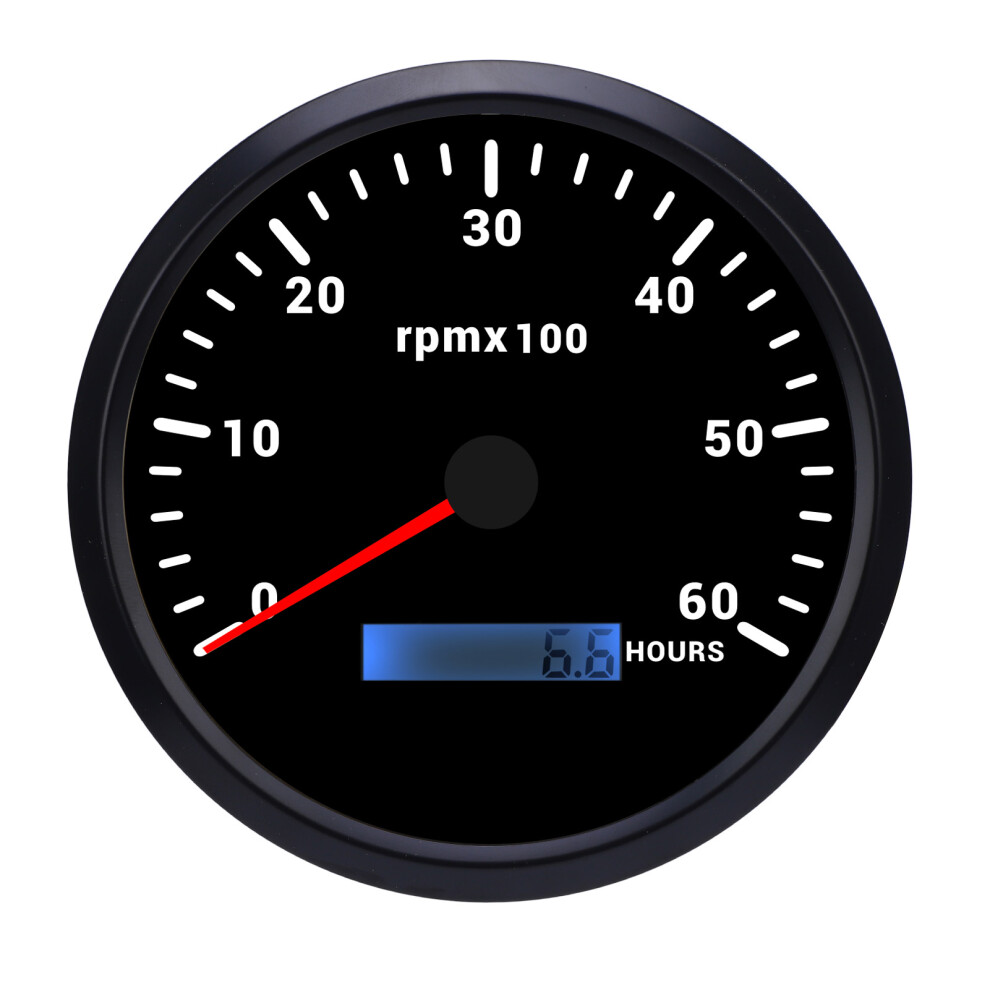 110Mm 4 3/8In Tachometer 7 Color Backlight 6000Rpm Black 8320539357706