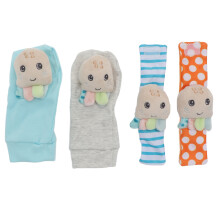 4pcs Baby Rattle Socks Cute Octopus Shape Soft