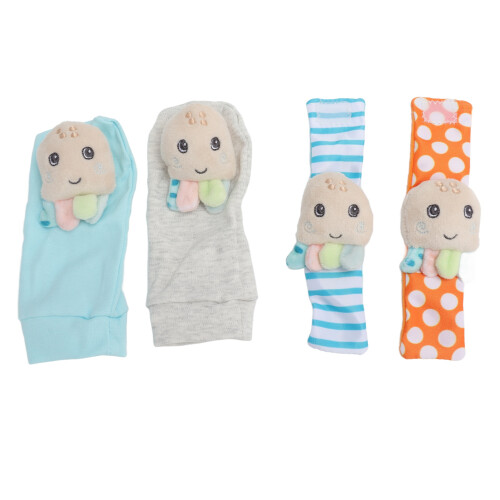 4pcs Baby Rattle Socks Cute Octopus Shape Soft 1