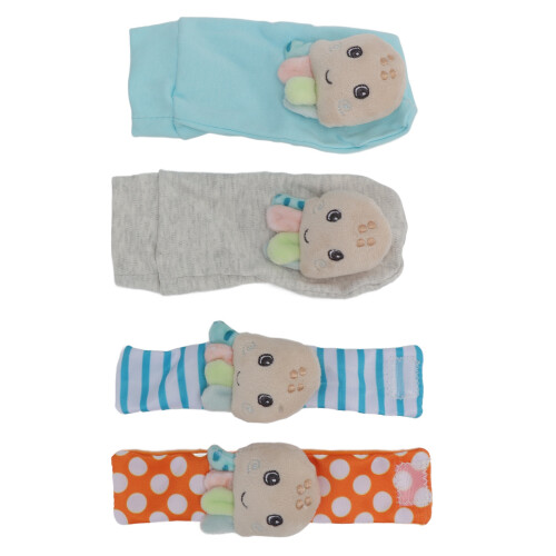 4pcs Baby Rattle Socks Cute Octopus Shape Soft 2