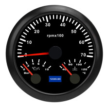 3 In 1 85mm Tachometer DC 9 to 32V 7000rpm 0 To