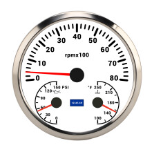 3 in 1 Speedometer 8000rpm Tachometer 0 to 150PSI