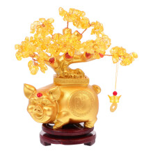 2Stk Feng Shui Baum Tischdeko Golden Edle - Und Bürodekoration