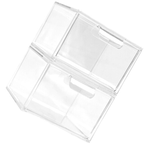 2Pcs Drawer Organizer Bins Desktop Storage For Makeup And Vanity