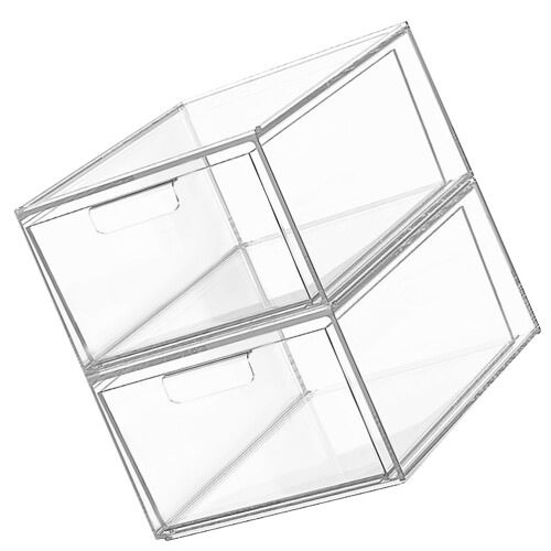 2Pcs Drawer Organizer Bins Desktop Storage For Makeup And Vanity 2