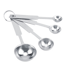 4Pcs Stainless Steel Measuring Spoons Set for Coffee & Seasonings, Silver