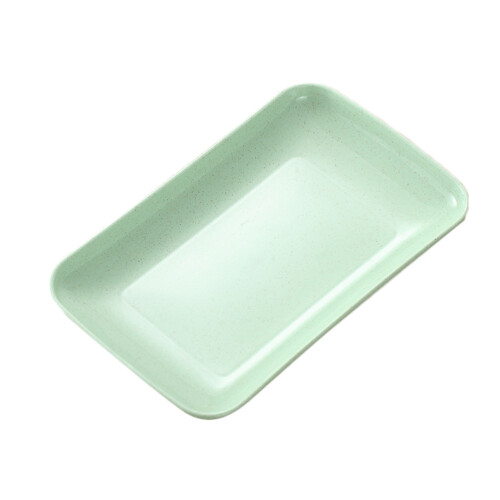 4Pcs Green Straw Dinner Plates Lightweight Serving Dish 1