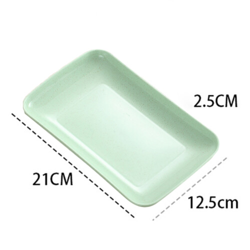 4Pcs Green Straw Dinner Plates Lightweight Serving Dish