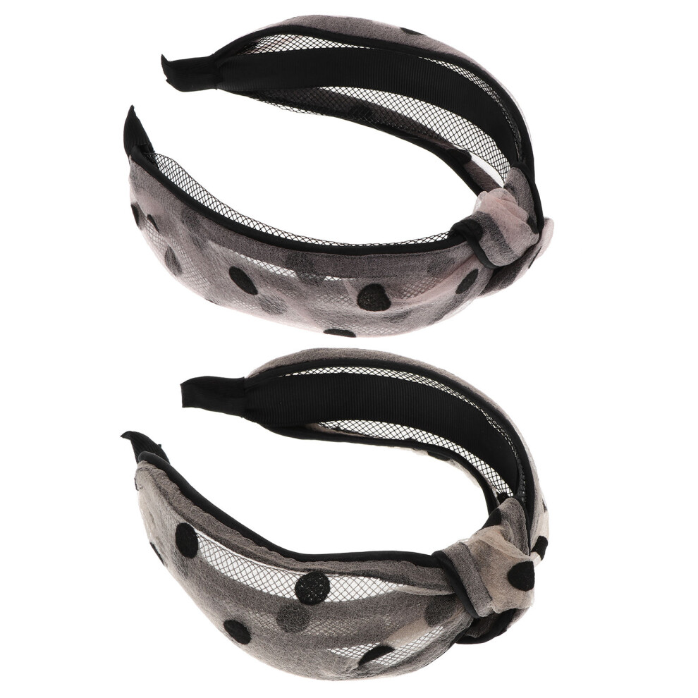 4 Gedraaide Knopen Haarbanden Met Polka Dot Motief-image