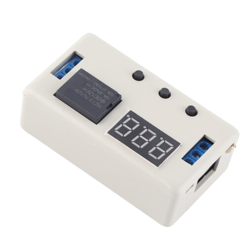 12V Adjustable Timer Relay Module - 220V/AC 10A, Compact 64.2mm 2