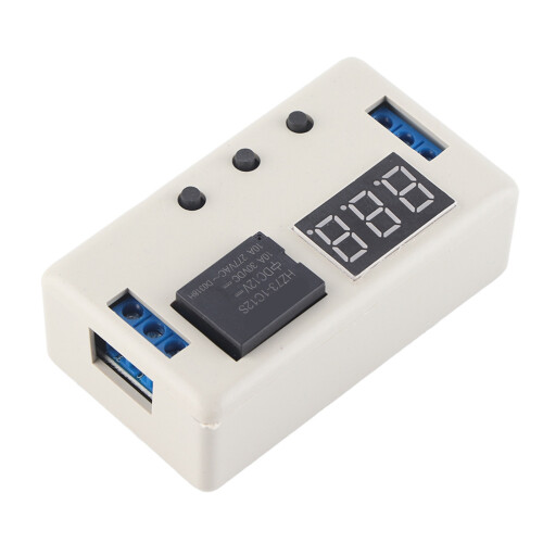 12V Adjustable Timer Relay Module - 220V/AC 10A, Compact 64.2mm