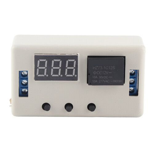 12V Adjustable Timer Relay Module - 220V/AC 10A, Compact 64.2mm 1