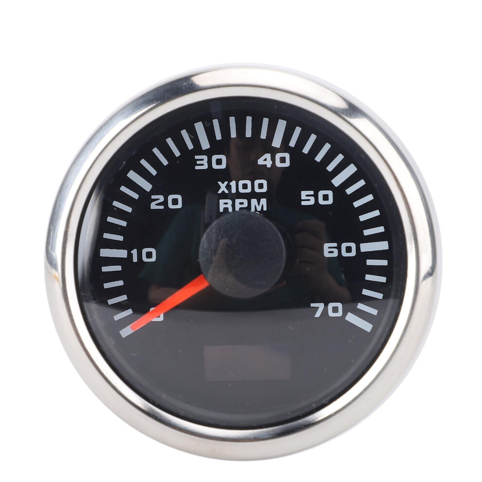 52Mm 7000Rpm Tachometer With Hourmeter 7 Color Black/Silver 8320539360010