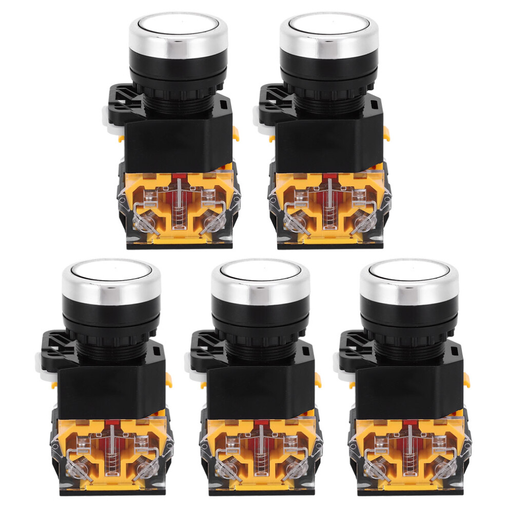 5Pcs 22Mm 37V-440V Push Button Switch Self Locking 8320539360119