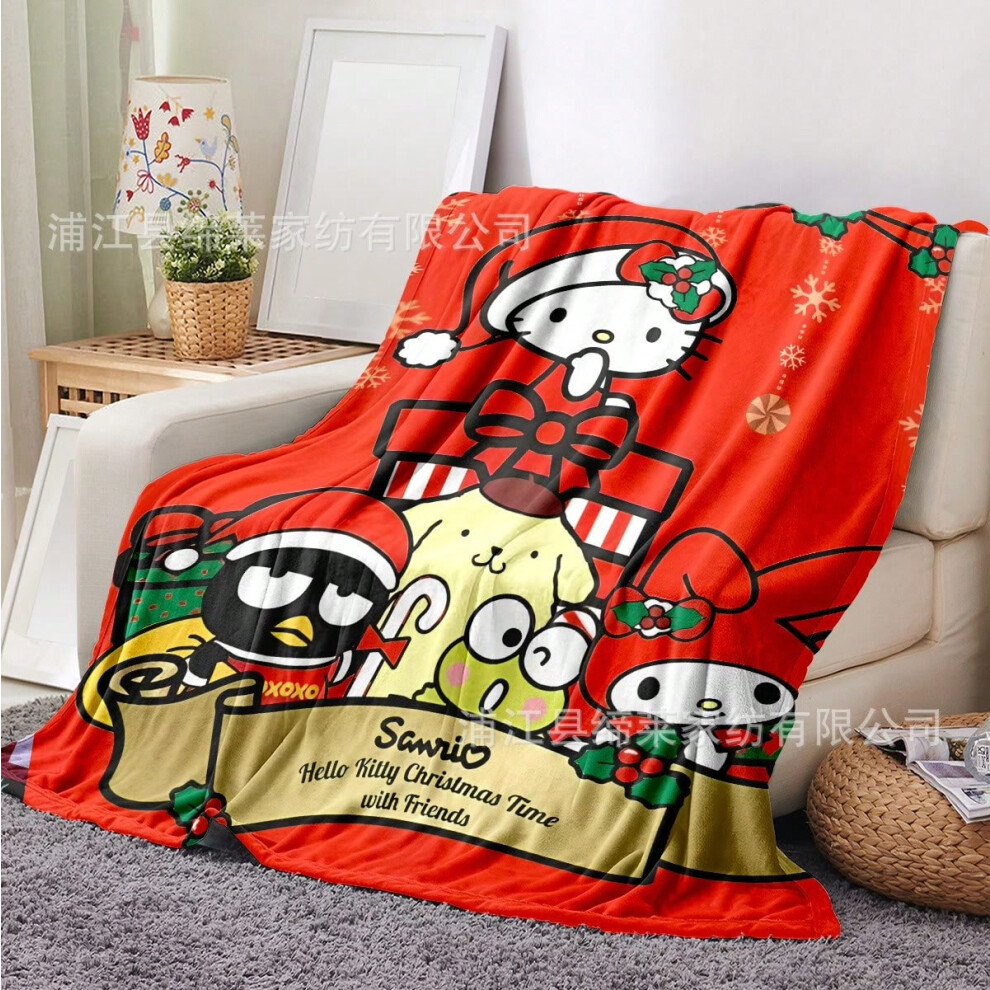 (Christmas 2, 75*100cm(square gram weight 270)) Christmas Sanrio Kuromi Hello Kitty flannel blanket-image-OPC-PKH8HVR-NEW